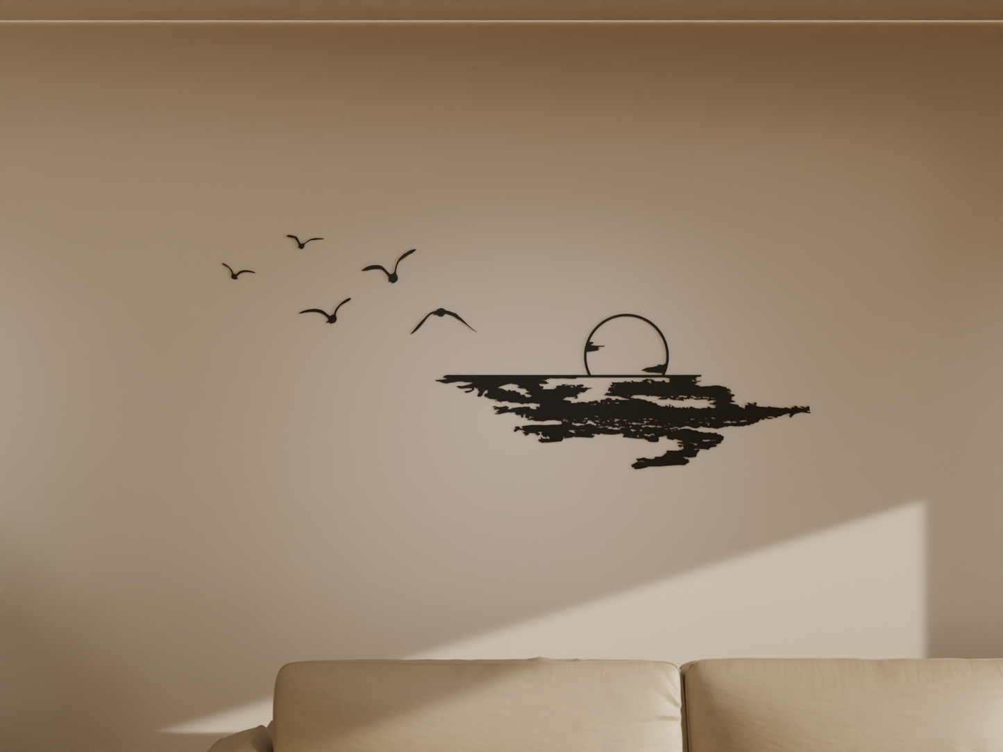 Houten Wanddecoratie - Zonsondergang