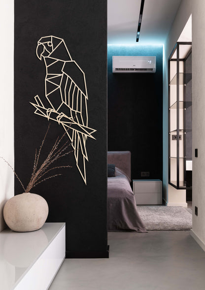 HOUTEN WANDDECORATIE / WOODEN WALL DECORATION - GEOMETRISCHE MUURDECORATIE / GEOMETRIC WALL ART - PAPEGAAI / PARROT ZWART / BLACK - VOGELS / BIRDS - DESIGN WANDFIGUUR - TRENDY & HIP WOONKAMER VOGELS / BIRDS - DESIGN WANDFIGUUR - TRENDY & HIP WOONKAMER deco muurdeco houtenmuurdecoratie decoration decoratie eyecatcher uniek decorationinterieur hout shoplokaal huisdecoratie parrots pet huisdieren animals  parrotdecor interieur interior style wooninspiratie