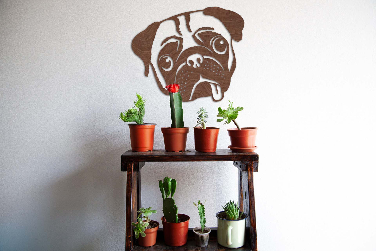 Houten wanddecoratie - Pug