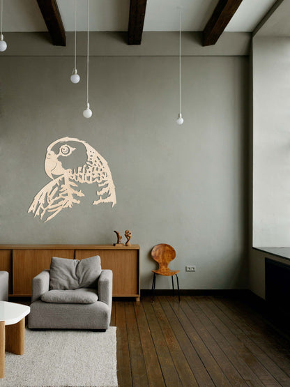 HOUTEN WANDDECORATIE / WOODEN WALL DECORATION - MUURDECORATIE / WALL ART - PAPEGAAI / PARROT - ZWART / BLACK - VOGELS / BIRDS - DESIGN WANDFIGUUR - TRENDY & HIP WOONKAMER  deco muurdeco houtenmuurdecoratie decoration decoratie eyecatcher uniek decorationinterieur hout shoplokaal huisdecoratie parrots pet huisdieren animals  parrotdecor interieur interior style wooninspiratie