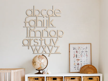 HOUTEN WANDDECORATIE / WOODEN WALL DECORATION - MUURDECORATIE VOOR KINDERKAMER / WALL ART FOR KIDS ROOM ALFABET / ALPHABET LICHT HOUT / NATURAL WOOD - WANDFIGUUR BABYKAMER ABC school leren study letters letter learning lesson children kidsroom  Babyroom babyroomdecor homedecor Walldecoration walldecorationideas wallartkids kidsroominspiration kidsroomdesign kidswallart op muur modern unique Wanddecoratie