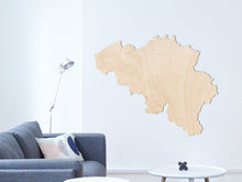 Laser-cut wooden map of Belgium