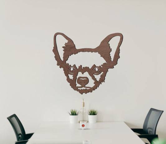 Houten wanddecoratie - Chihuahua