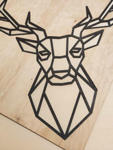 Houten wanddecoratie - Geometrisch Herten hoofd - symmetrisch