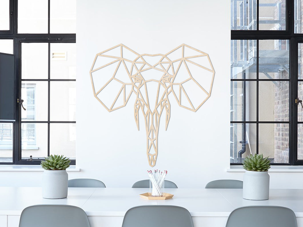 Houten wanddecoratie Geometrische muurdecoratie - Olifant SOLID IDEA