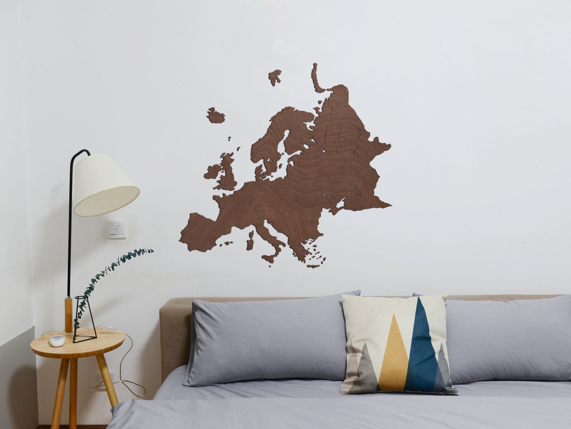Lasergesneden houten kaart van Europa