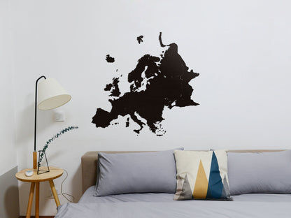 Laser-cut wooden map of Europe