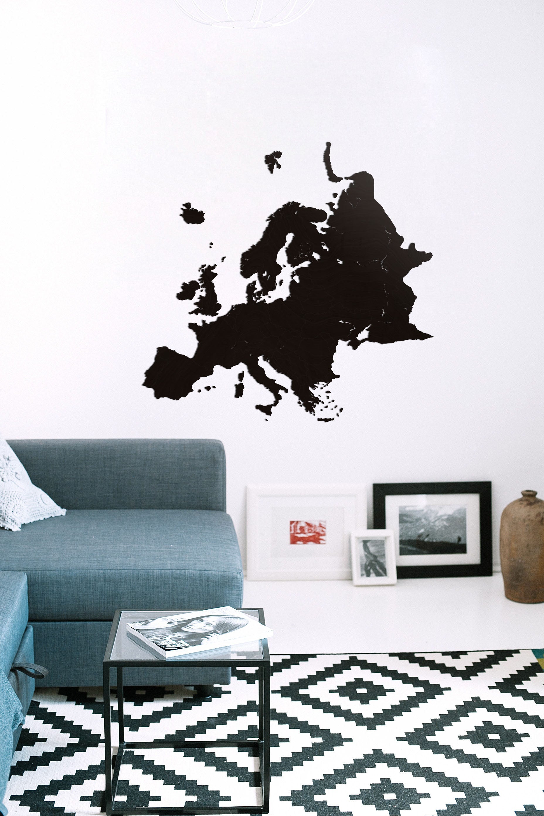 Laser-cut wooden map of Europe