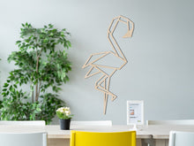 Wooden wall decoration - Geometric flamingo - origami