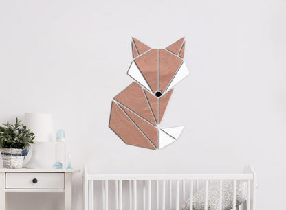   HOUTEN WANDDECORATIE / WOODEN WALL DECORATION - GEOMETRISCHE MUURDECORATIE VOOR DE KINDERKAMER / GEOMETRIC WALL ART FOR KID'S ROOM - VOS / FOX LICHT HOUT / NATURAL WOOD  KINDERKAMER SLAAPKAMER  MUURDECORATIE  CADEAU  DECORATIE BABY  INTERIEUR MUUR WAND HOUT  UNIEK NATUUR  Babykamer DIER  ANIMAL ORIGAMI DESIGN WANDFIGUUR - DIEREN  - DEVOS Wall Art Animal Babyroom babyroomdecor homedecor Walldecoration walldecorationideas wallartkids kidsroominspiration kidsroomdesign kidswallart op muur modern unique