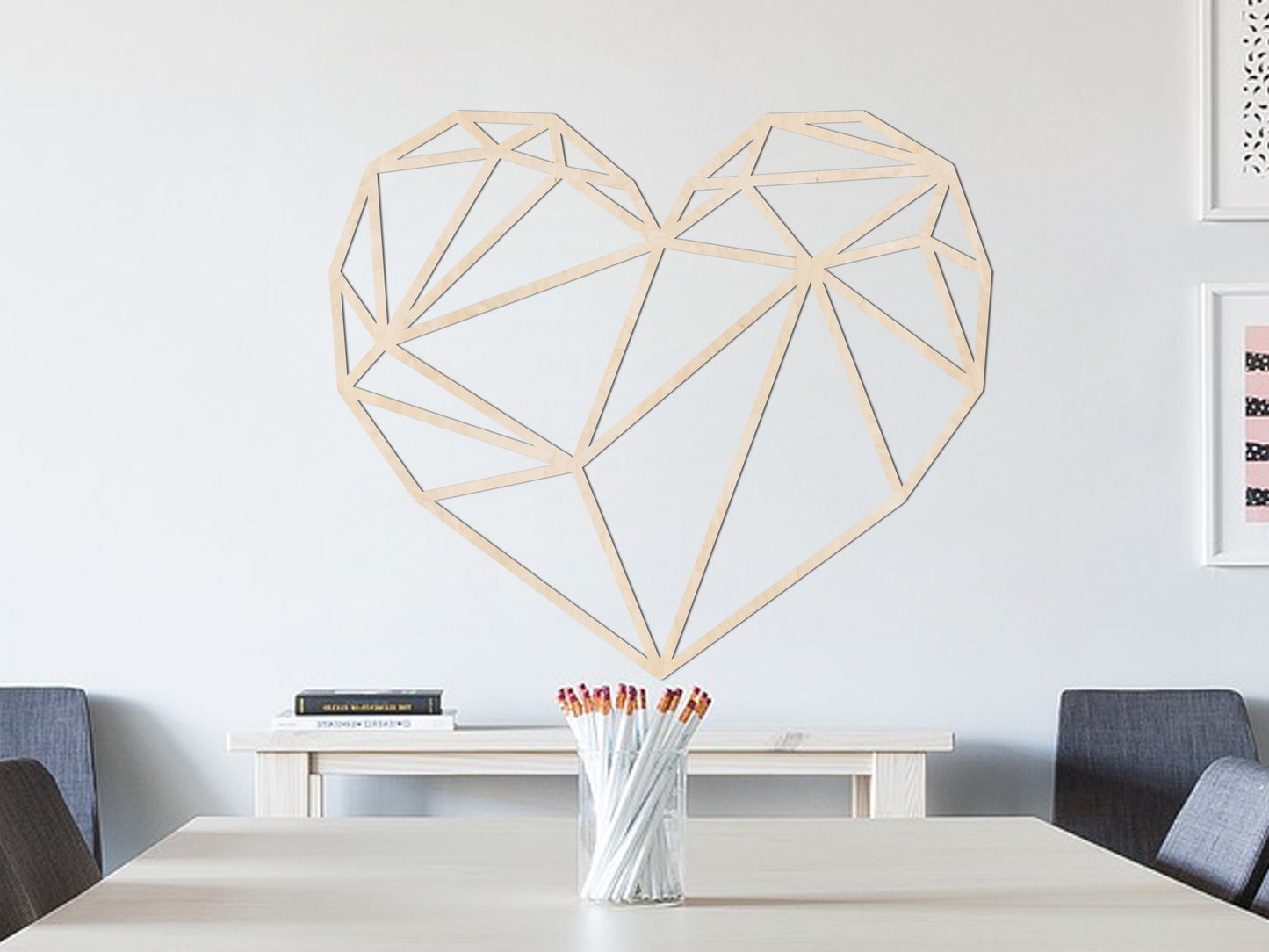 Wooden wall decoration - Geometric Heart