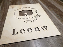 Wooden poster with lion