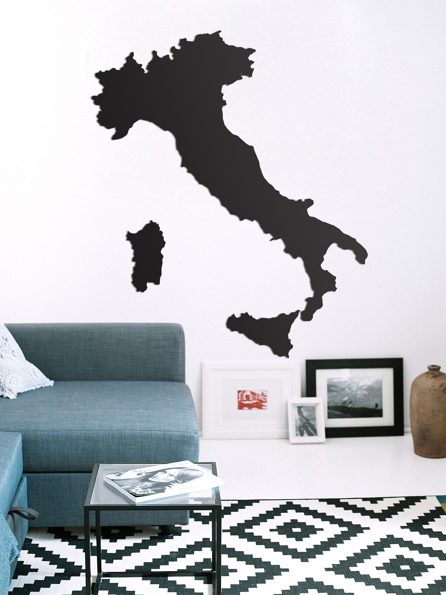 Carte de l'Italie en décoration murale
