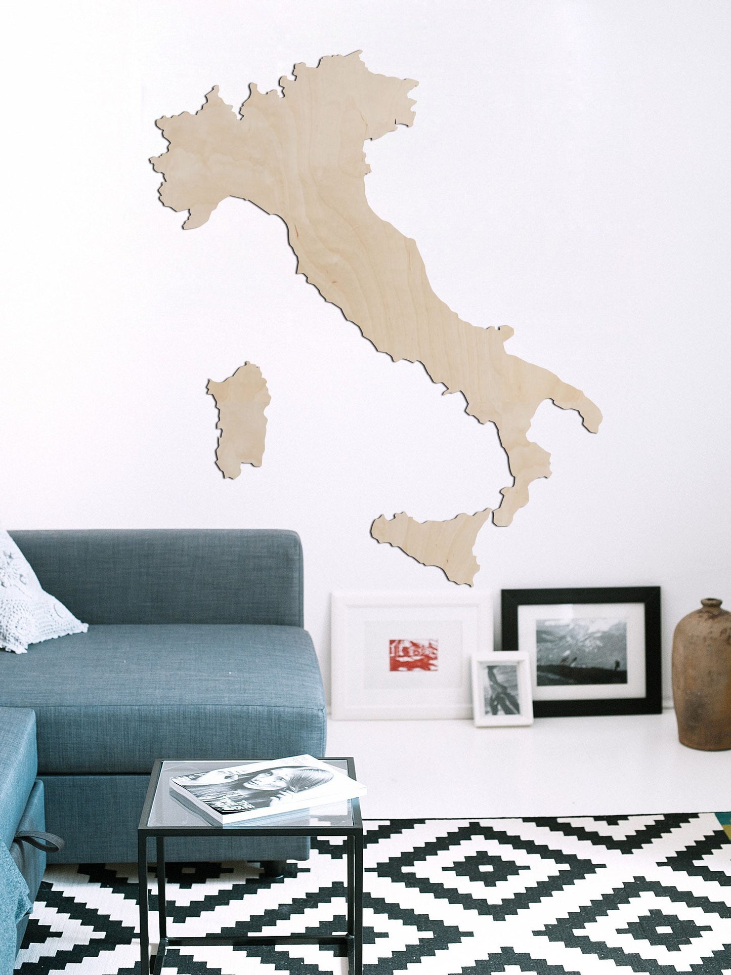Muurdecoratie kaart van Italië. Wanddecoratie voor woonkamer of kantoor