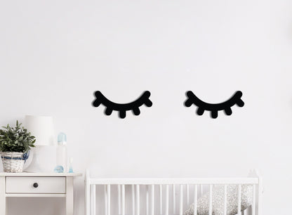 HOUTEN WANDDECORATIE / WOODEN WALL DECORATION - MUURDECORATIE VOOR KINDERKAMER / WALL ART FOR KIDS ROOM - SLAPERIGE OGEN / SLEEPY EYES - ZWART / BLACK - WANDFIGUUR - BABYKAMER - SLAPEN   dream  Babykamer Wall Art Babyroom babyroomdecor homedecor Walldecoration walldecorationideas wallartkids kidsroominspiration kidsroomdesign kidswallart op muur Wanddecoratie lasercut