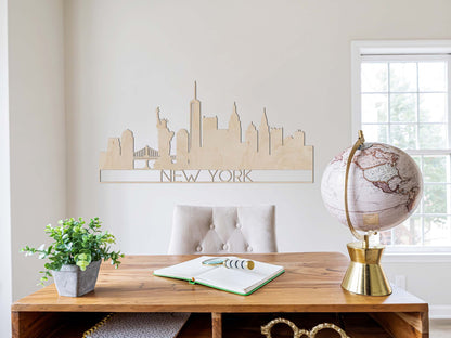 Houten Wanddecoratie - Skyline New York