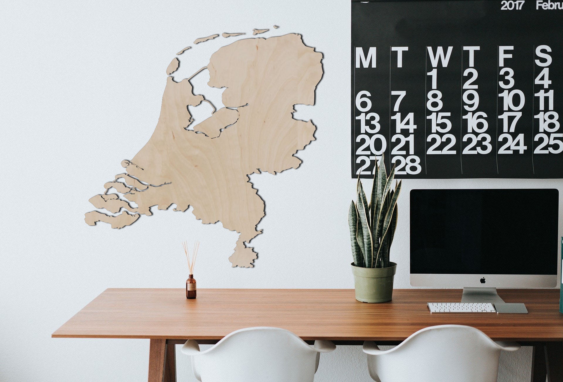 Muurdecoratie kaart van Nederland