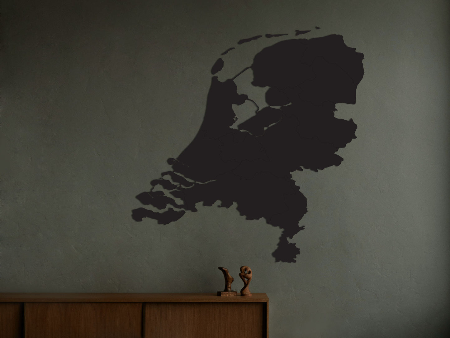 Wanddecoratie kaart van Nederland