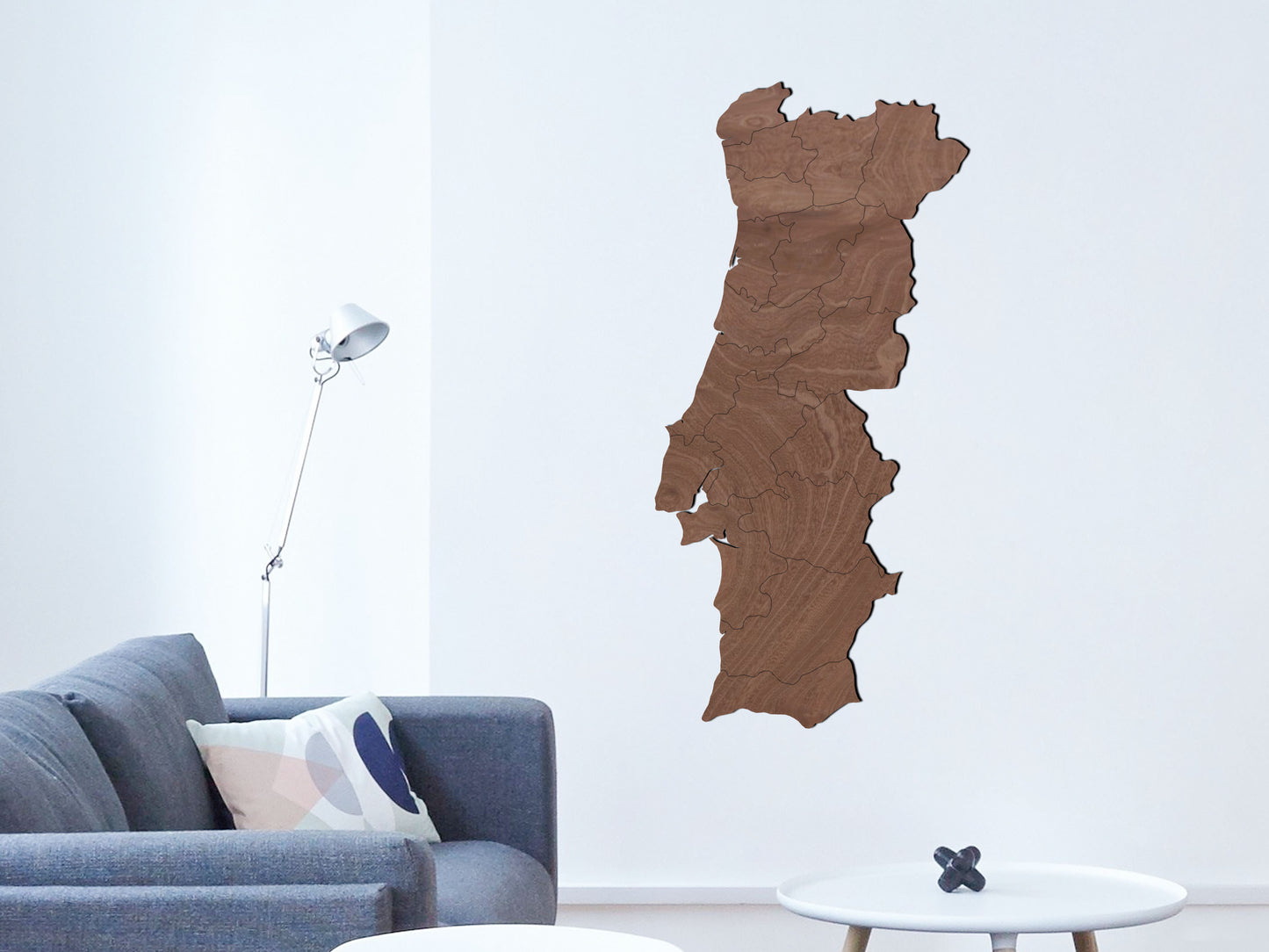 Houten landkaart - Portugal
