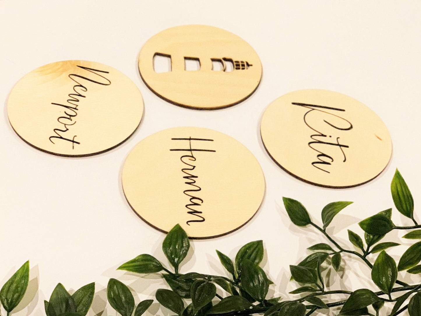 Personalized wooden coasters with name