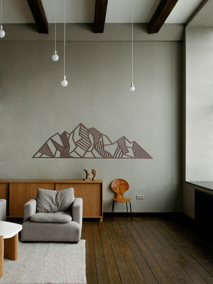 Wooden wall decoration - Geometric Mountains