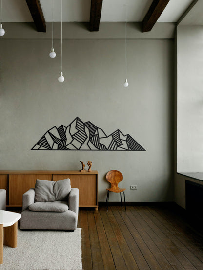 Wooden wall decoration - Geometric Mountains