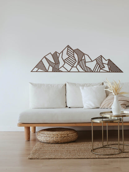 Wooden wall decoration - Geometric Mountains