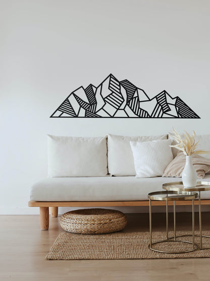 Wooden wall decoration - Geometric Mountains