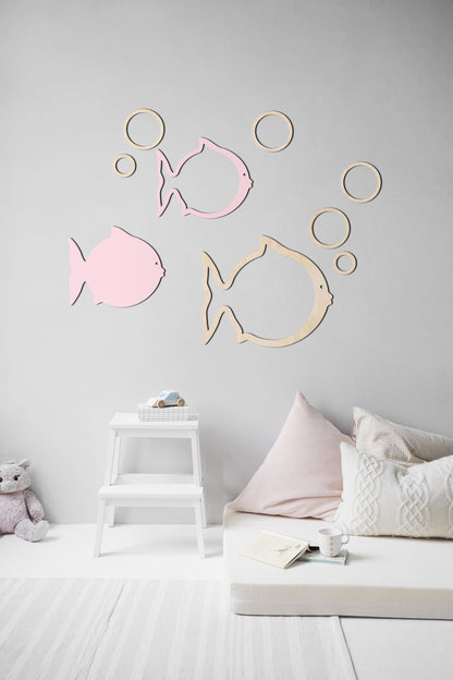   Wall Art Animal Babyroom babyroomdecor homedecor Walldecoration walldecorationideas wallartkids kidsroominspiration kidsroomdesign kidswallart op muur Wanddecoratie lasercutHOUTEN WANDDECORATIE / WOODEN WALL DECORATION - MUURDECORATIE VOOR KINDERKAMER / WALL ART FOR KIDS ROOM - VISSEN / FISH - 61 x 47cm - LICHT HOUT / NATURAL WOOD - WANDFIGUUR - DIEREN - BABYKAMER - ZEE - OCEAAN NATUUR  Babykamer DIER  ANIMAL zee fishdecor ocean vis water DIEREN  