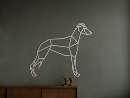 Houten wanddecoratie - Geometrische hond Greyhound