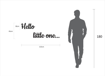 Wooden wall decoration for children's room - Wall text "Hello little one..."