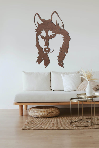 Houten wanddecoratie - Husky