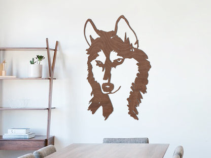 Houten wanddecoratie - Husky