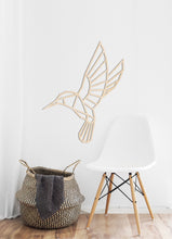 Houten wanddecoratie – Origami Kolibrie