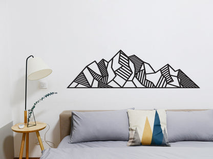 Wooden wall decoration - Geometric Mountains