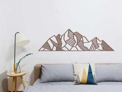 Wooden wall decoration - Geometric Mountains