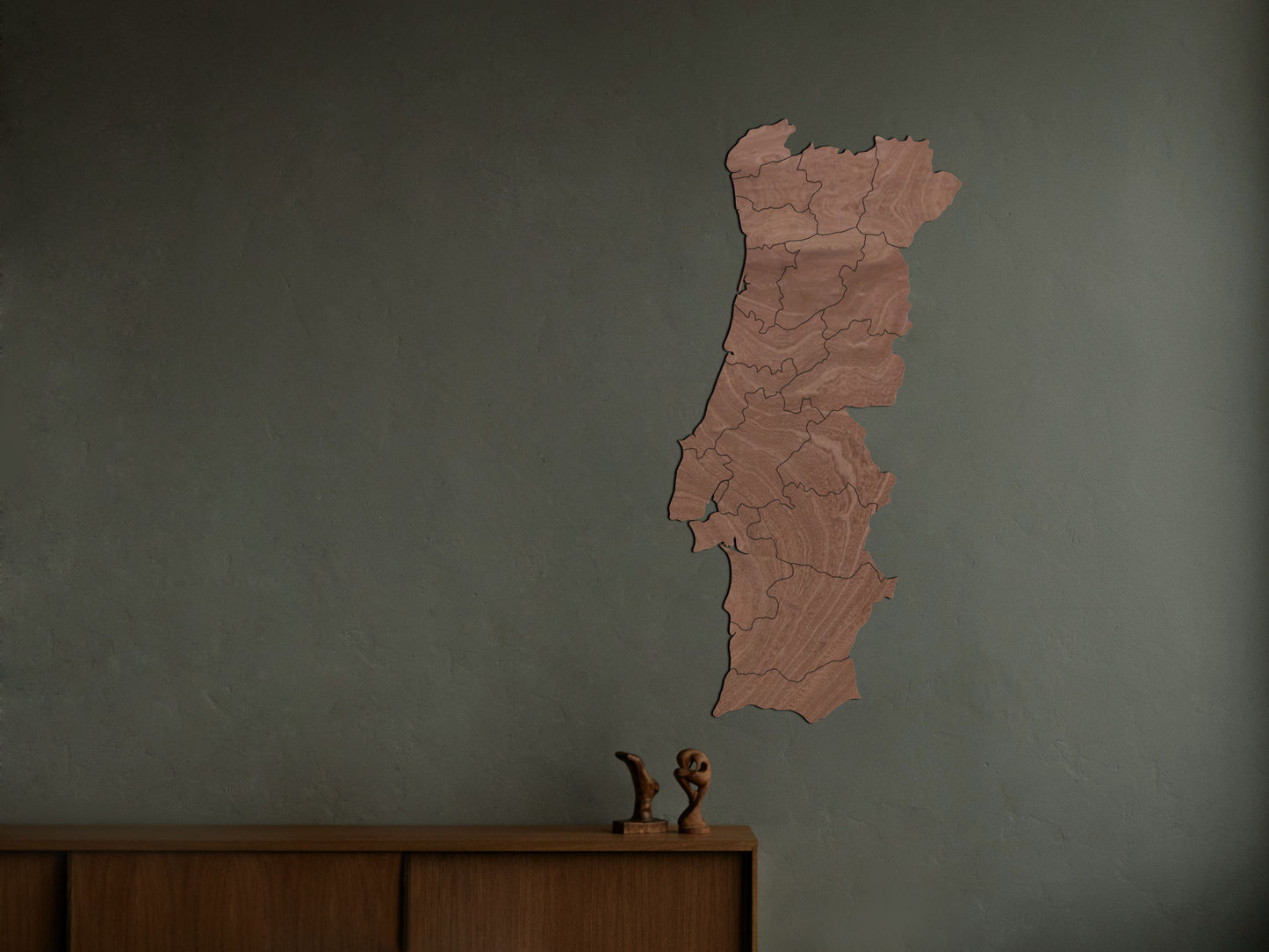 Houten landkaart - Portugal