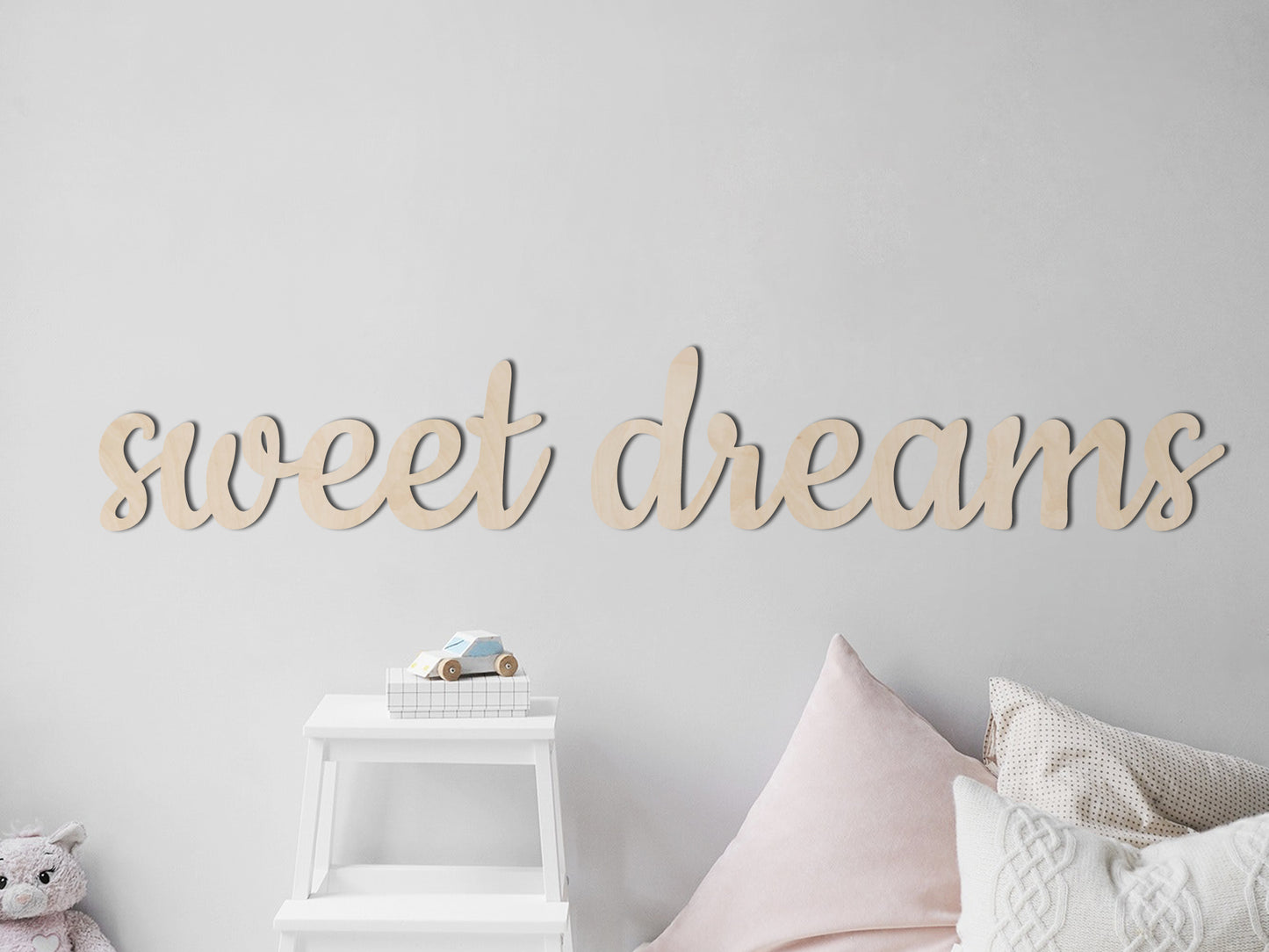 Wooden wall decoration for children's room - Wall text "Sweet dreams"