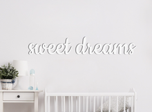 WANDDECORATIE / WALL DECORATION - MUURDECORATIE VOOR KINDERKAMER / WALL ART FOR KIDS ROOM - WANDTEKST / WALL TEXT: Sweet dreams WIT / WHITE - WANDFIGUUR - SLAAPKAMER - BABYKAMER - QUOTE / MUURTEKST  dream dromen  Babykamer Wall Art Babyroom babyroomdecor homedecor Walldecoration walldecorationideas wallartkids kidsroominspiration kidsroomdesign kidswallart op muur Wanddecoratie lasercut custom lasercutting lasercutter 