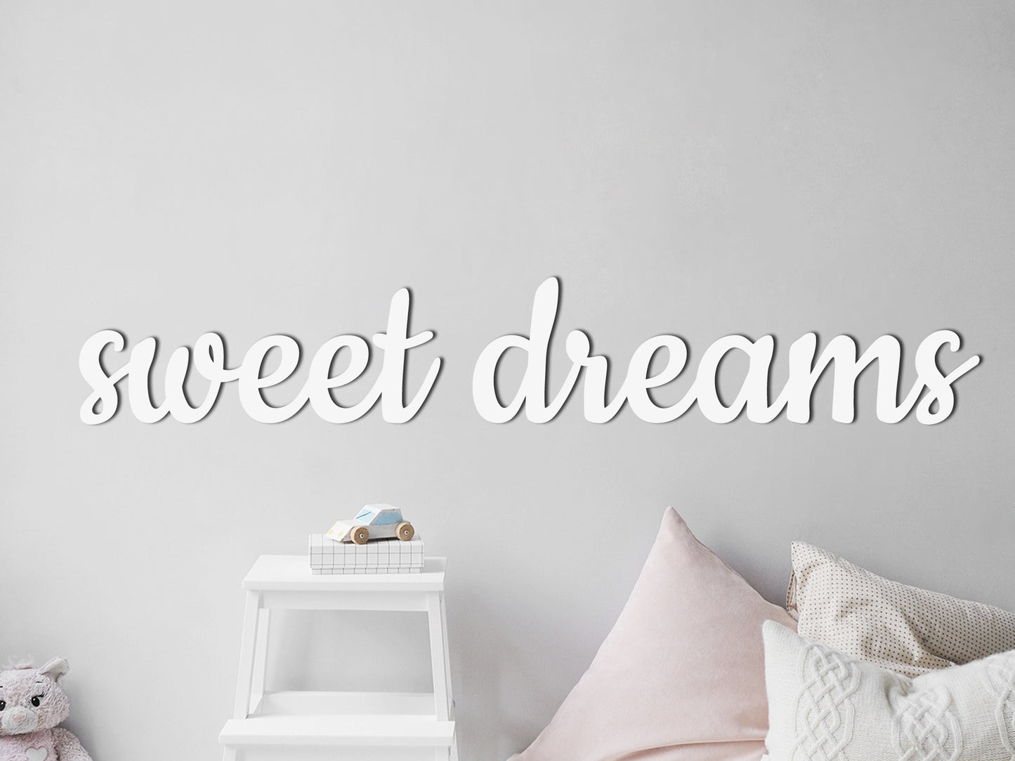 Houten Wandecoratie  voor kinderkamer - Wandtekst "Sweet dreams"