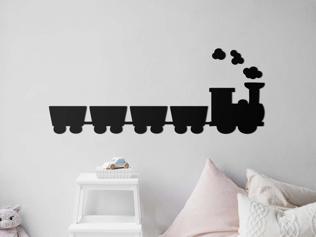 Houten wanddecoratie – Treintje met wagons
