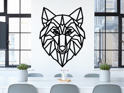 Houten Wanddecoratie - Geometrische Wolf